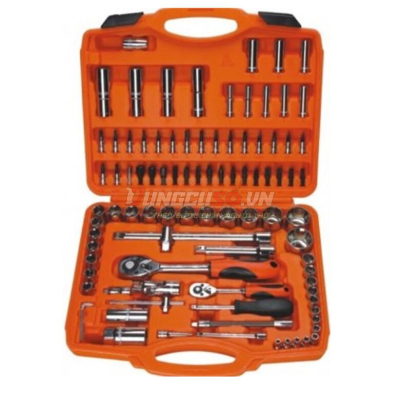 Bộ tuýp 1/4″ + 3/8″ + 1/2″ 6 cạnh 120 chi tiết xi bóng Cr-V Asaki AK-9751