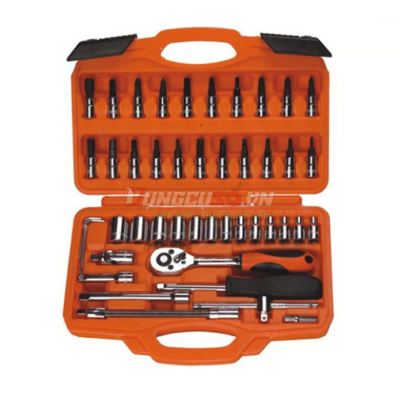 Bộ tuýp 1/4″ 6 cạnh 46 chi tiết xi bóng Cr-V Asaki AK-9754