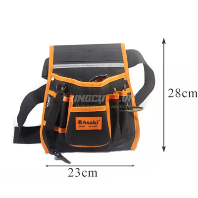 Túi đeo thắt lưng đựng đồ nghề chống thủng 11 ngăn Asaki AK-9986