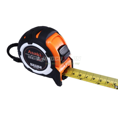 Thước kéo nền vàng chống va đập 5m x 19mm Asaki AK-2764