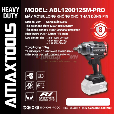 Máy Siết Bu Lông 21V Amaxtools ABL120012SM-PRO