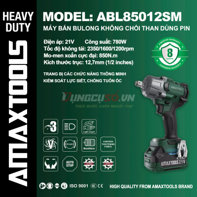 Thân máy siết bu lông pin 21V Amaxtools ABL85012SM