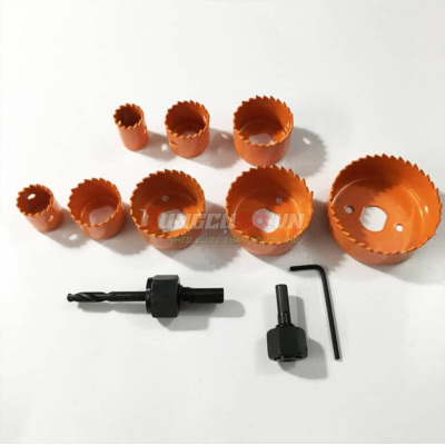 Bộ mũi khoét lỗ gỗ và thạch cao 11 chi tiết 19 – 64 mm Asaki AK-3682