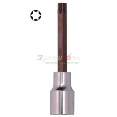 Đầu tuýp gắn mũi bông 6 cạnh dài (thép hợp kim cao cấp S2) T27 x 100mm Asaki AK-7242