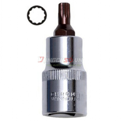 Đầu tuýp gắn mũi bông 12 cạnh (thép hợp kim cao cấp S2) M14 x 55mm Asaki AK-7297