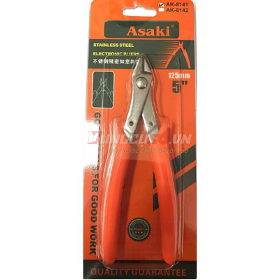 Kềm cắt chân mạch điện tử cao cấp (inox) 5”/125mm Asaki AK-8142