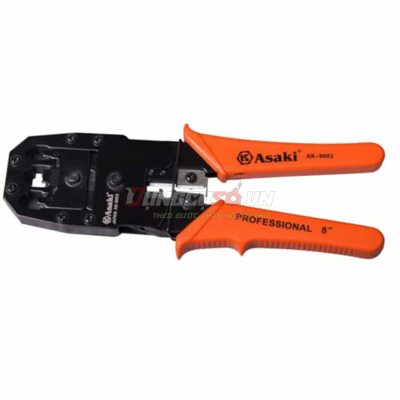 Kềm bấm cáp mạng & điện thoại 8″/200mm 3 chức năng 4P / 6P / 8P Asaki AK-9003