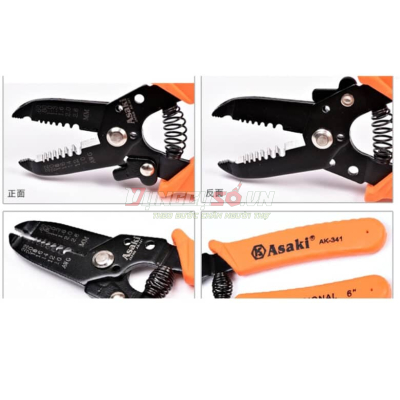 Kềm tuốt dây điện 6″/150mm Asaki AK-9101