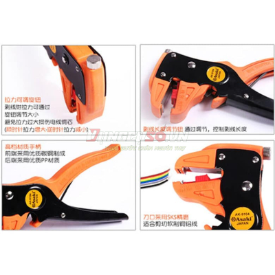 Kềm tuốt dây điện mỏ quạ 0.5 – 6mm2 Asaki AK-9104