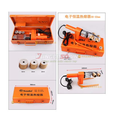 Máy hàn ống nhựa chịu nhiệt PP-R Φ20mm – Φ32mm 600W Asaki AK-9300