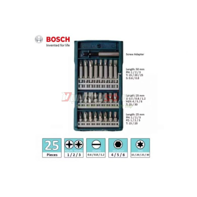 Bộ mũi vặn vít 25 món (xanh dương)