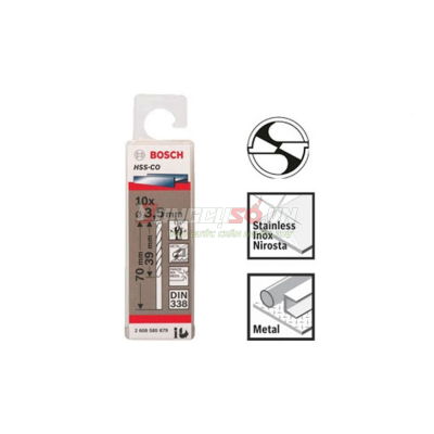 Mũi khoan INOX HSS-Co 3.5mm (hộp 10 mũi)