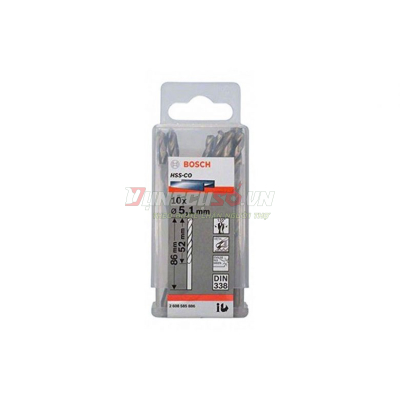 Mũi khoan INOX HSS-Co 5.1mm (hộp 10 mũi)