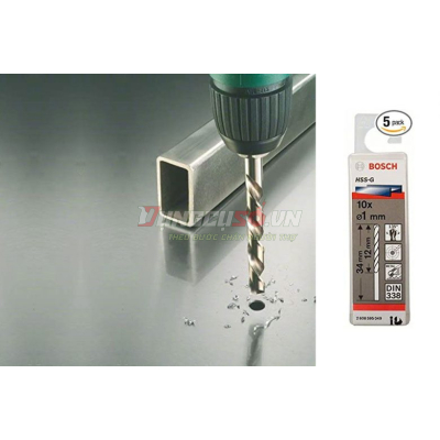 Mũi khoan sắt HSS-G 1mm (hộp 10 mũi)