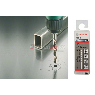 Mũi khoan sắt HSS-G 1.5mm (hộp 10 mũi)