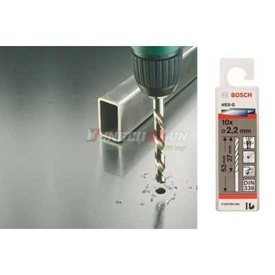 Mũi khoan sắt HSS-G 2.2mm (hộp 10 mũi)