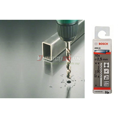 Mũi khoan sắt HSS-G 2.5mm (hộp 10 mũi)