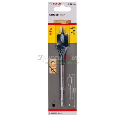 Mũi khoét gỗ đuôi cá 22x152mm Bosch 2608595492