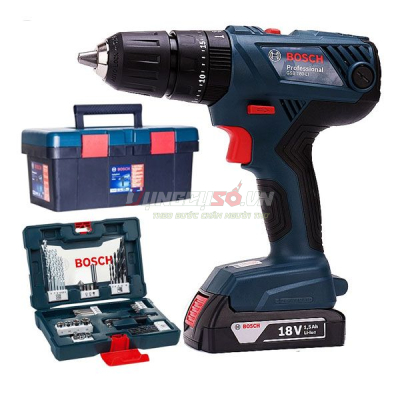 Máy khoan vặn vít động lực dùng pin 18V Bosch GSB 180-LI SET - 06019F83K2