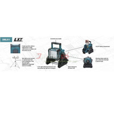 Đèn Công Trường Dùng Pin Và Điện 18v/14.4v/AC Makita DML811