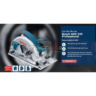 Máy cưa đĩa GKS235T Turbo Bosch (kèm phụ kiện) - 06015A20K1