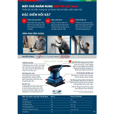 Máy chà nhám rung GSS 140 (All New)