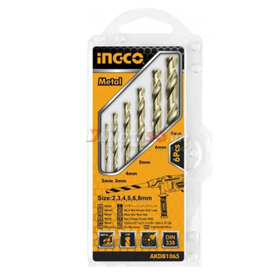 Bộ 6 Mũi Khoan Kim Loại Hss INGCO AKDB1065