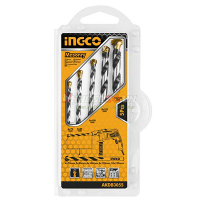 Bộ 5 Mũi Khoan Bê Tông Đuôi Trơn INGCO AKDB3055