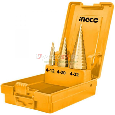 Bộ 3 mũi khoan chóp nón INGCO AKSDS0301