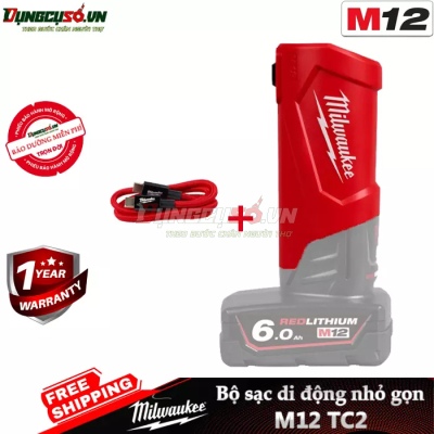 Bộ Sạc Di Động Milwaukee M12 TC2