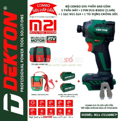 Máy Bắn Vít Dùng Pin Dekton M21-CV230NCP
