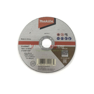 Đá cắt inox mỏng 100×1.2×16 Makita D-65947