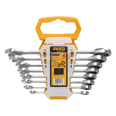 Bộ 8 cờ lê vòng miệng hai chiều 8- 19mm INGCO HKSPAR1082