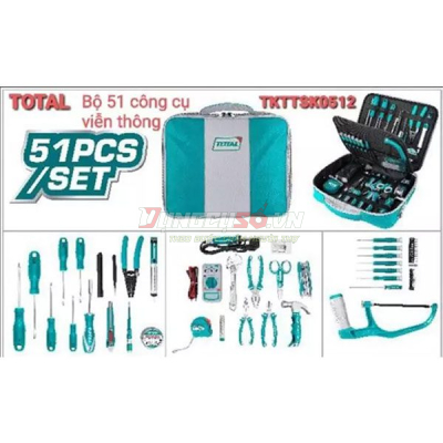 Bộ dụng cụ viễn thông 51 chi tiết Total TKTTSK0512