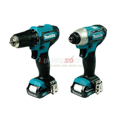Bộ sản phẩm máy khoan vặn vít Pin 12V Makita CLX224S