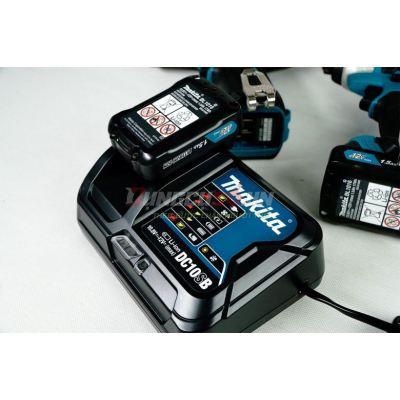 Bộ sản phẩm máy khoan búa, máy vặn vít pin 12V Makita CLX228S