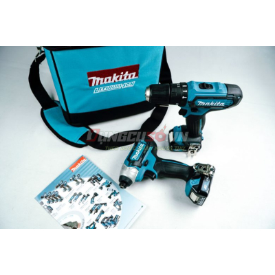 Bộ sản phẩm máy khoan búa, máy vặn vít pin 12V Makita CLX228S
