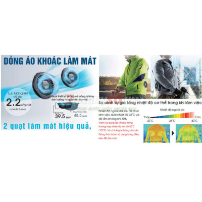 Áo khoác sưởi ấm pin size L 18V/14.4V Makita DCJ206YL