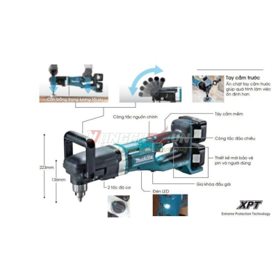 Thân máy khoan góc 13mm pin 18V Makita DDA460ZK