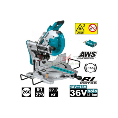 Thân máy cưa đa góc trượt 2 pin 18V Makita DLS111ZU