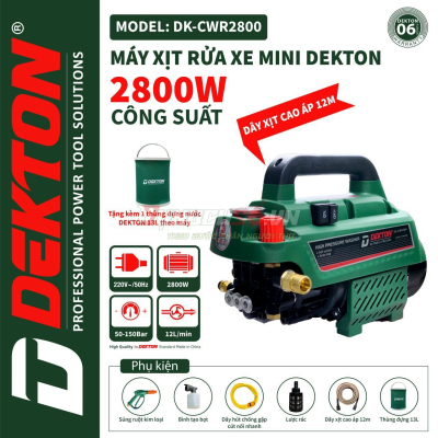 Máy Xịt Rửa Dekton Dk-CWR2800 (Có chỉnh áp)
