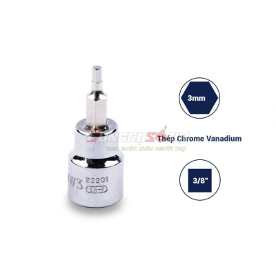 Đầu tuýp mũi lục giác 3/8in – 3mm Sata 22201
