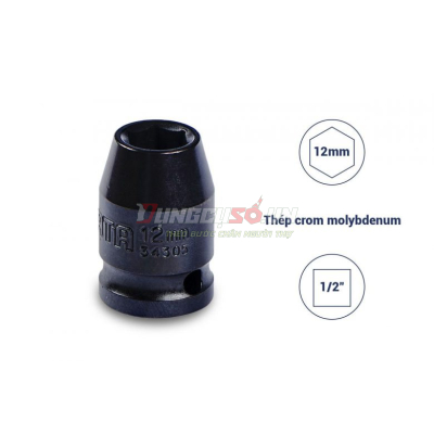 Đầu tuýp đen 6 cạnh 1/2in – 12mm Sata 34305