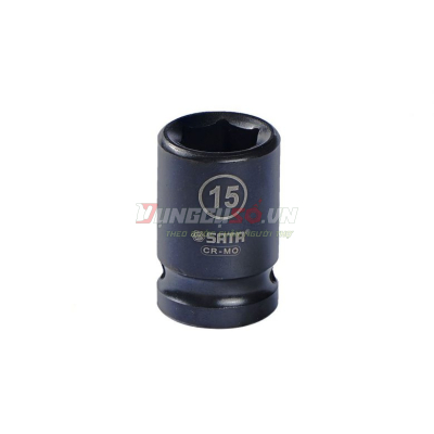 Đầu tuýp đen 6 cạnh 1/2in – 15mm Sata 34308