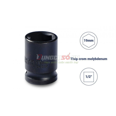 Đầu tuýp đen 6 cạnh 1/2in – 19mm Sata 34312