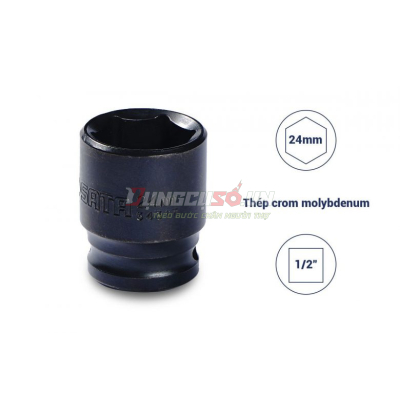 Đầu tuýp đen 6 cạnh 1/2in – 24mm Sata 34317