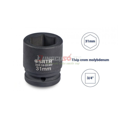 Đầu tuýp đen 6 cạnh 3/4in – 31mm Sata 34519