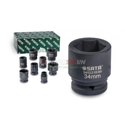 Đầu tuýp đen 6 cạnh 3/4in – 34mm Sata 34522