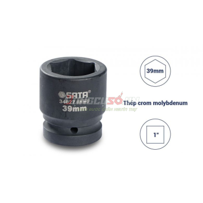 Đầu tuýp đen 6 cạnh 1in – 39mm Sata 34827