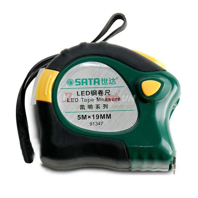 Thước cuốn thép có đèn 5.0m Sata 91347